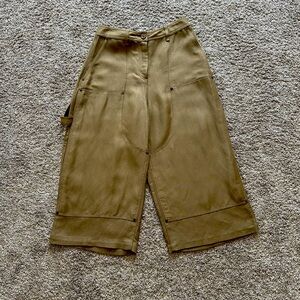 LOEWE Cropped Workwear Trousers in cotton and linen, size 38